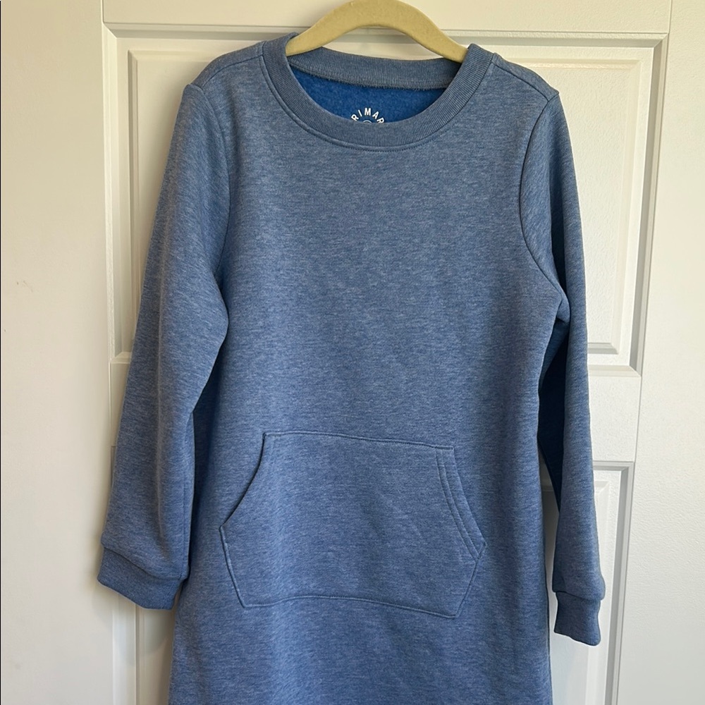 Primary Blue Crew Neck Raglan Sweater Dress